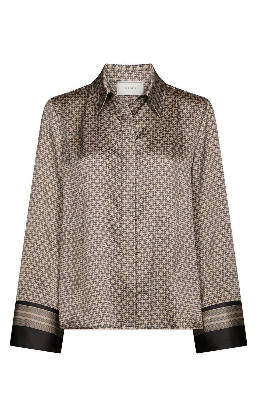 Neo Noir Skjorte - Mistan Pattern - Beige