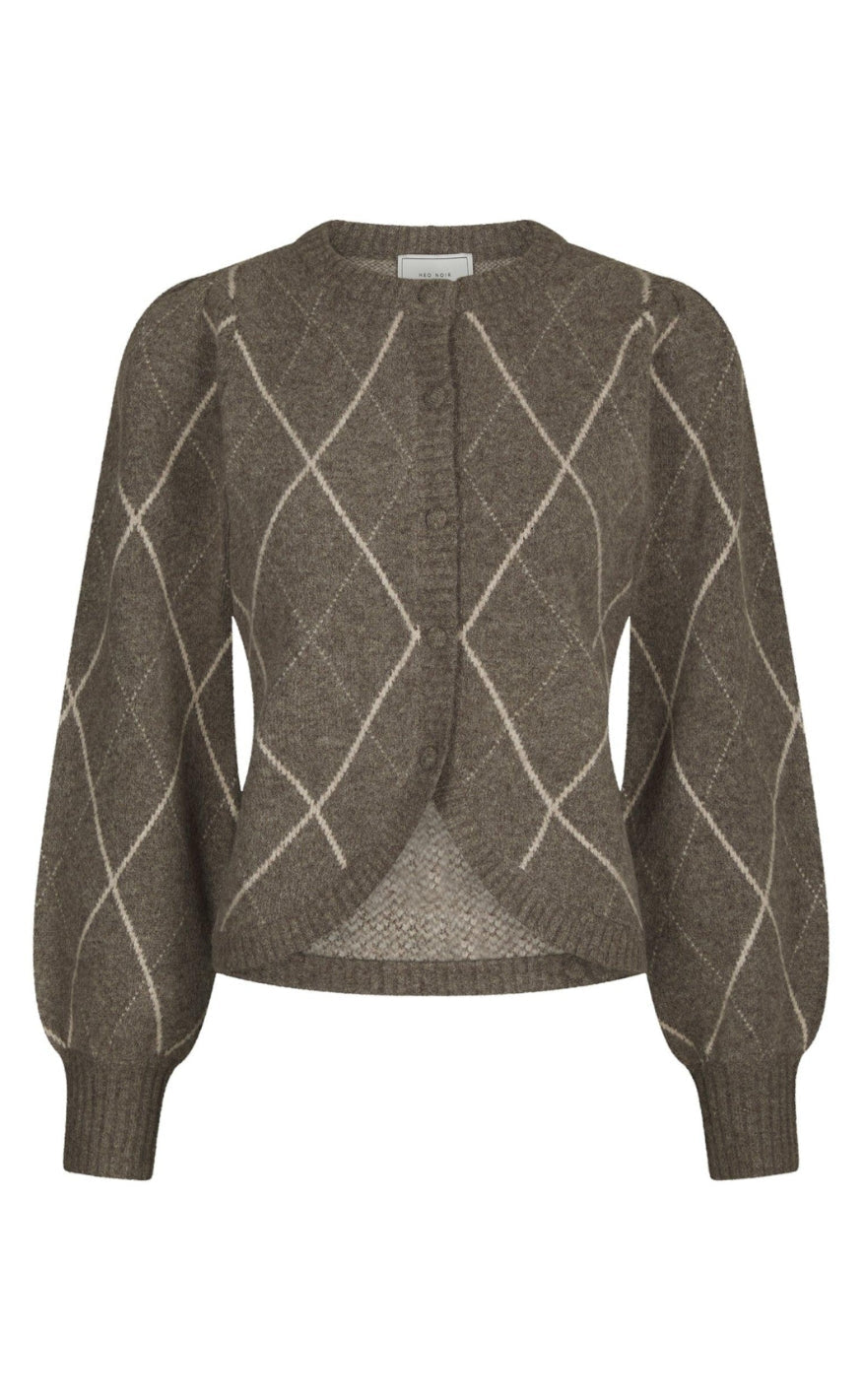 Neo Noir Cardigan - Koteas Check - Taupe