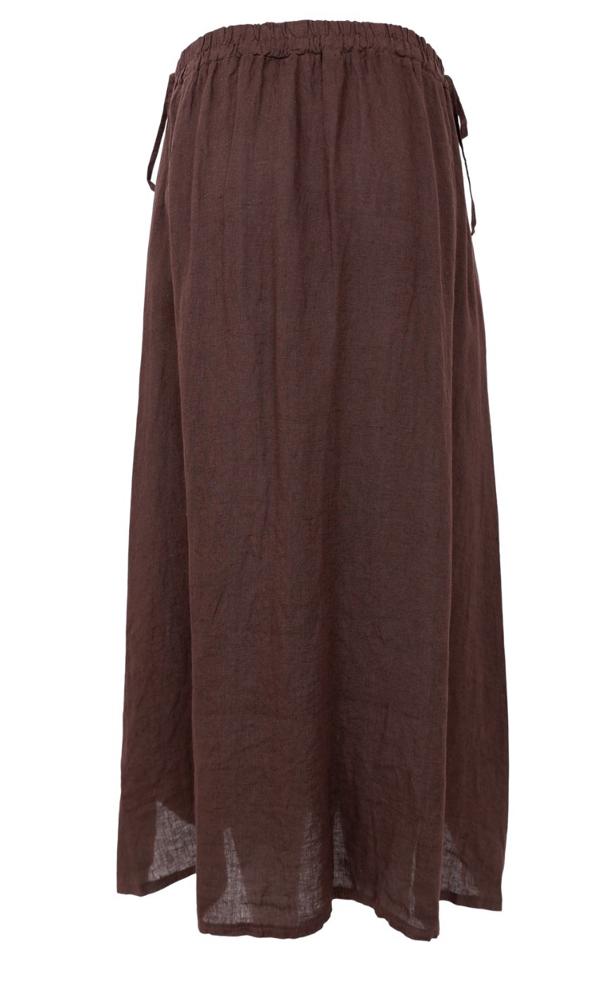 Black Colour Skjørt - Melina Linen - Coffee