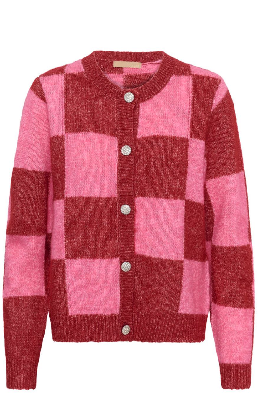 Culture Cardigan - Nimba Kimmy - Rio Red/Pink Check