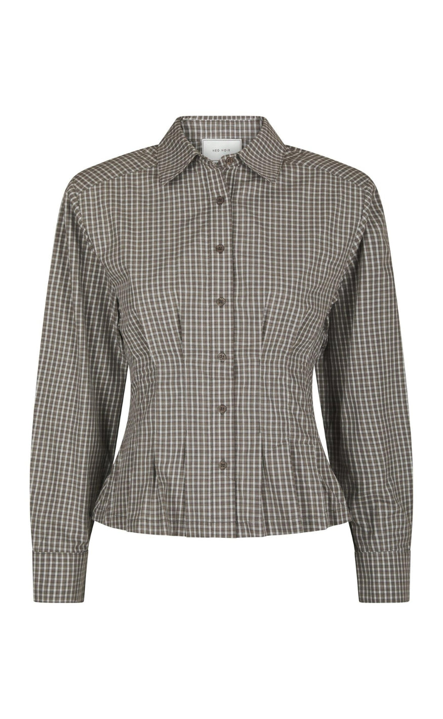 Neo Noir Skjorte - Jonelle Check - Dusty Grey