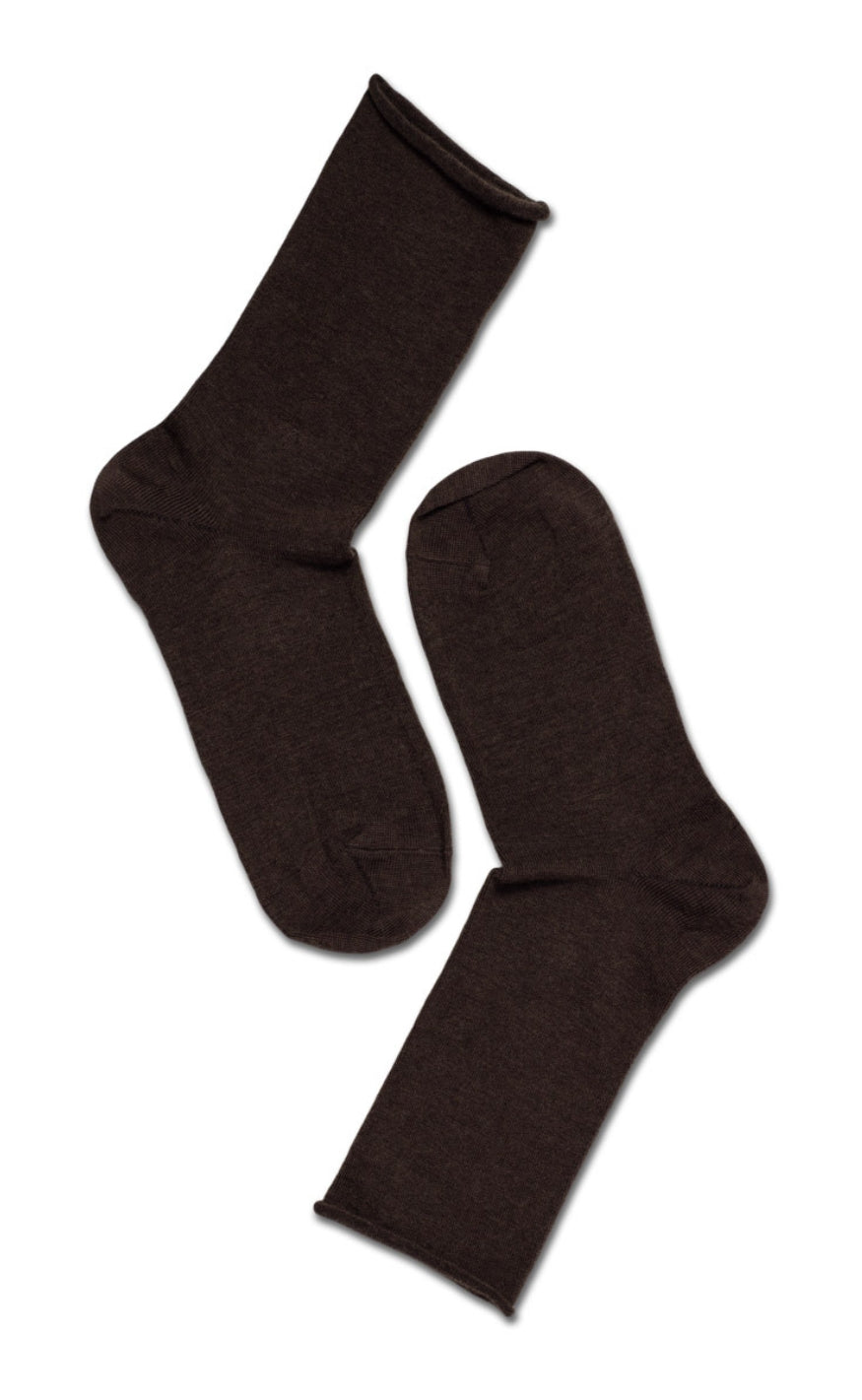Oroblu Strømper - Note Wool Roll Topp - Dark Brown