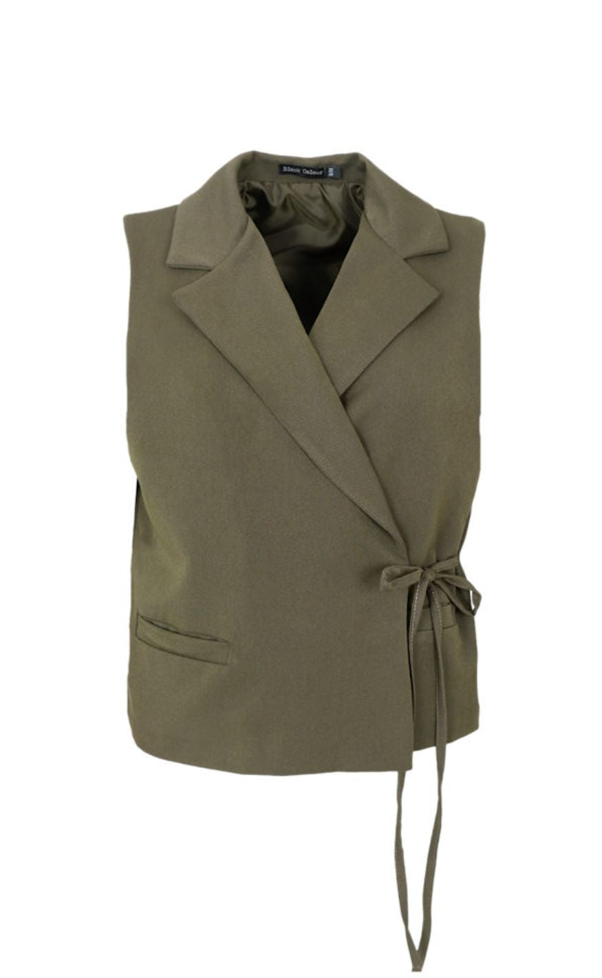 Black Colour Vest - Rena Wrap - Army