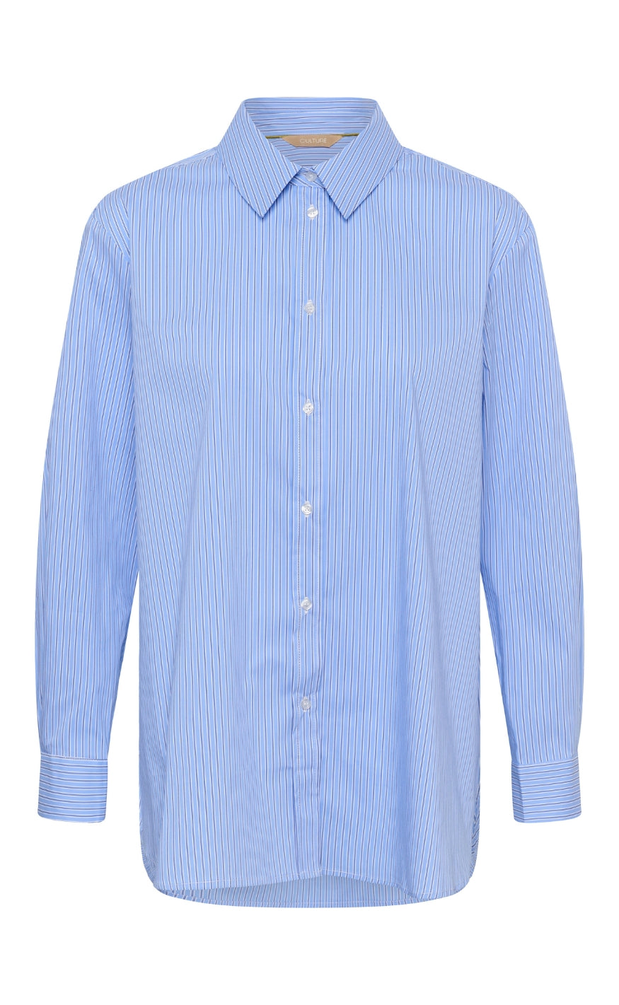 Culture Skjorte - Ebony - Blue Stripe