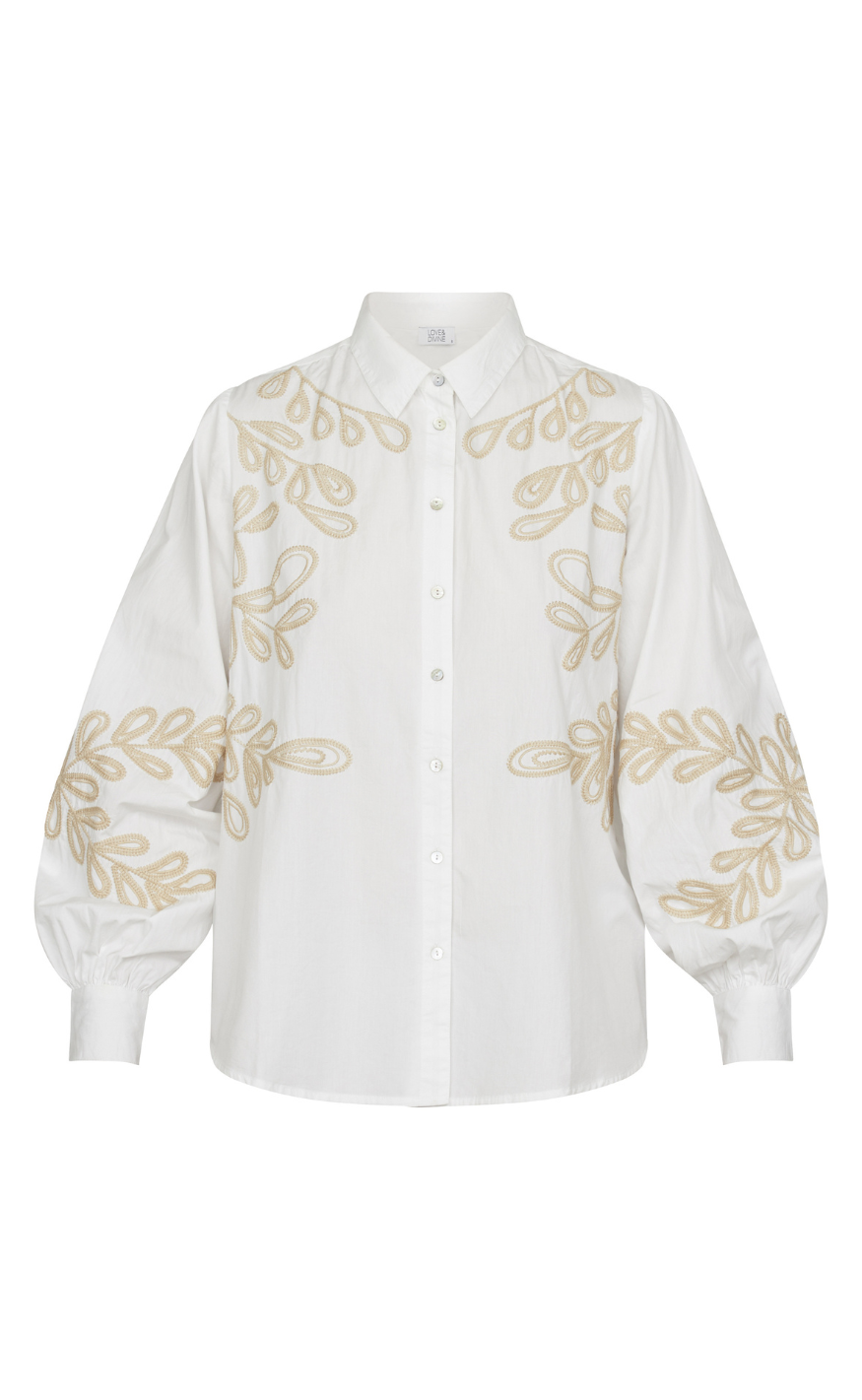 Love & Divine Bluse - Love1142 - White/Sand