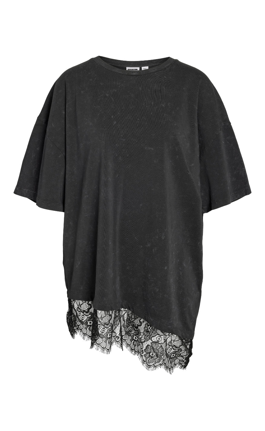 Noisy May T-shirt - Easy Lace - Obsidian Washed w. Black Lace