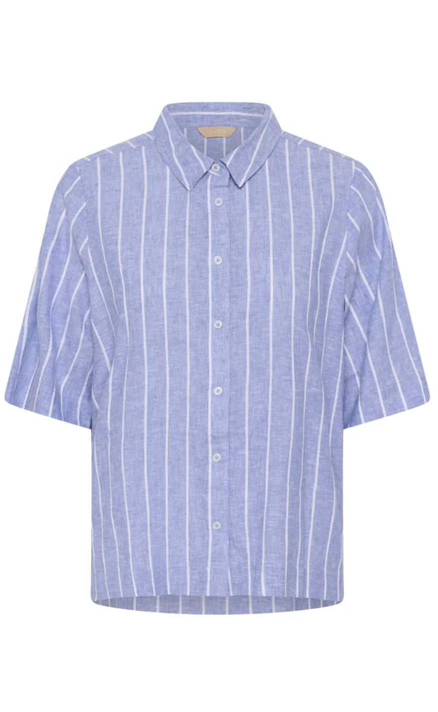 Culture Skjorte - Arletty - Powder Blue/Gardenia Stripe