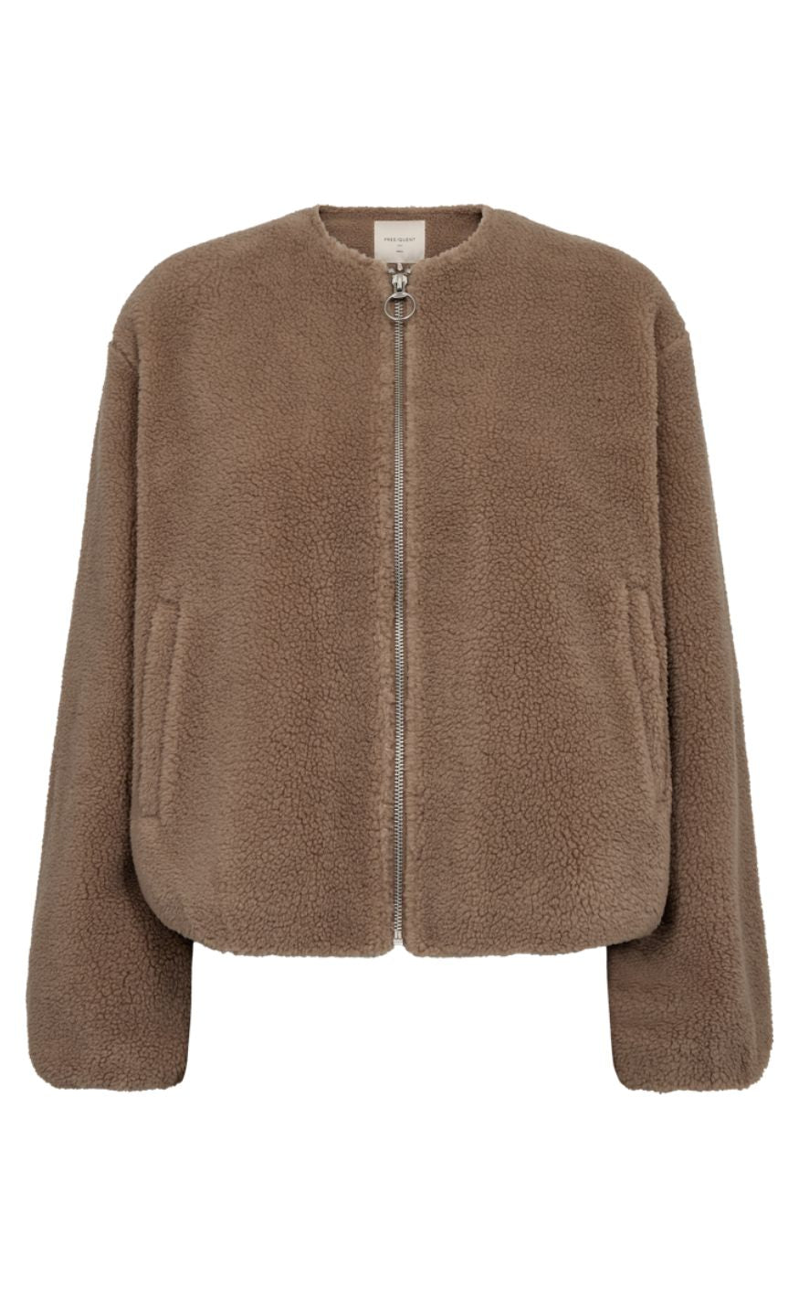 Freequent Jakke - Teddy - Desert Taupe