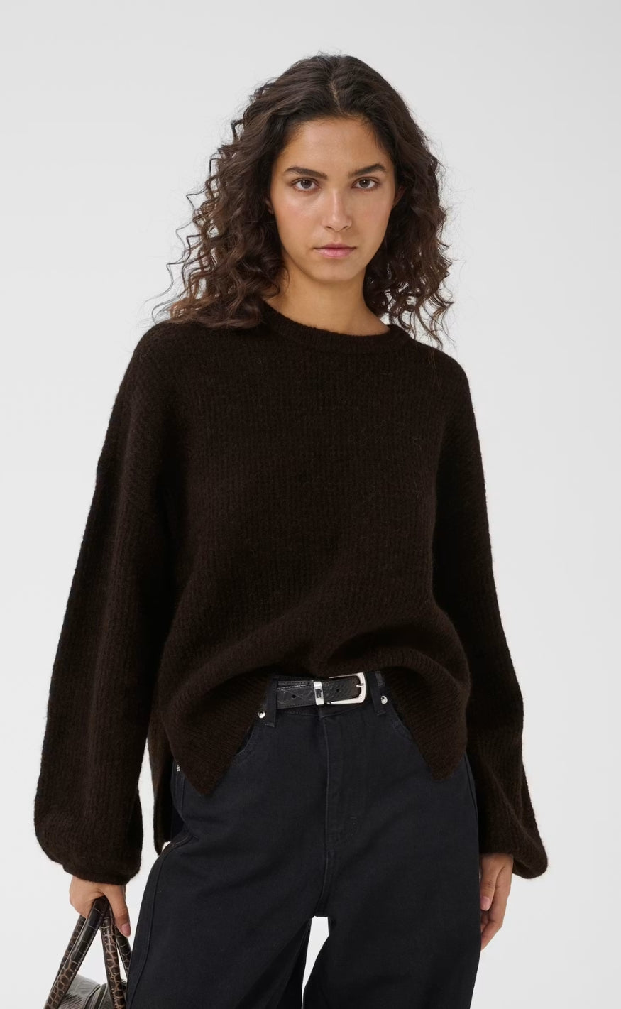 Gestuz Pullover - Alpha Slit - Ganache Melange