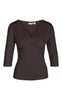 Noisy May Topp - June 3/4 V-Neck - Coffee Bean