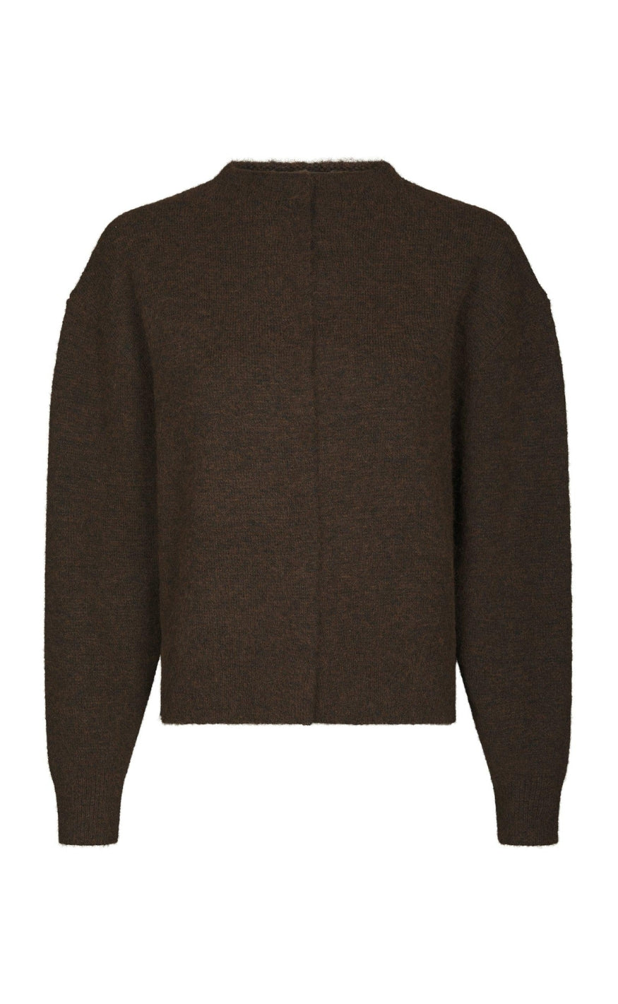 Neo Noir Cardigan - Dione Fluffy - Brown Melange