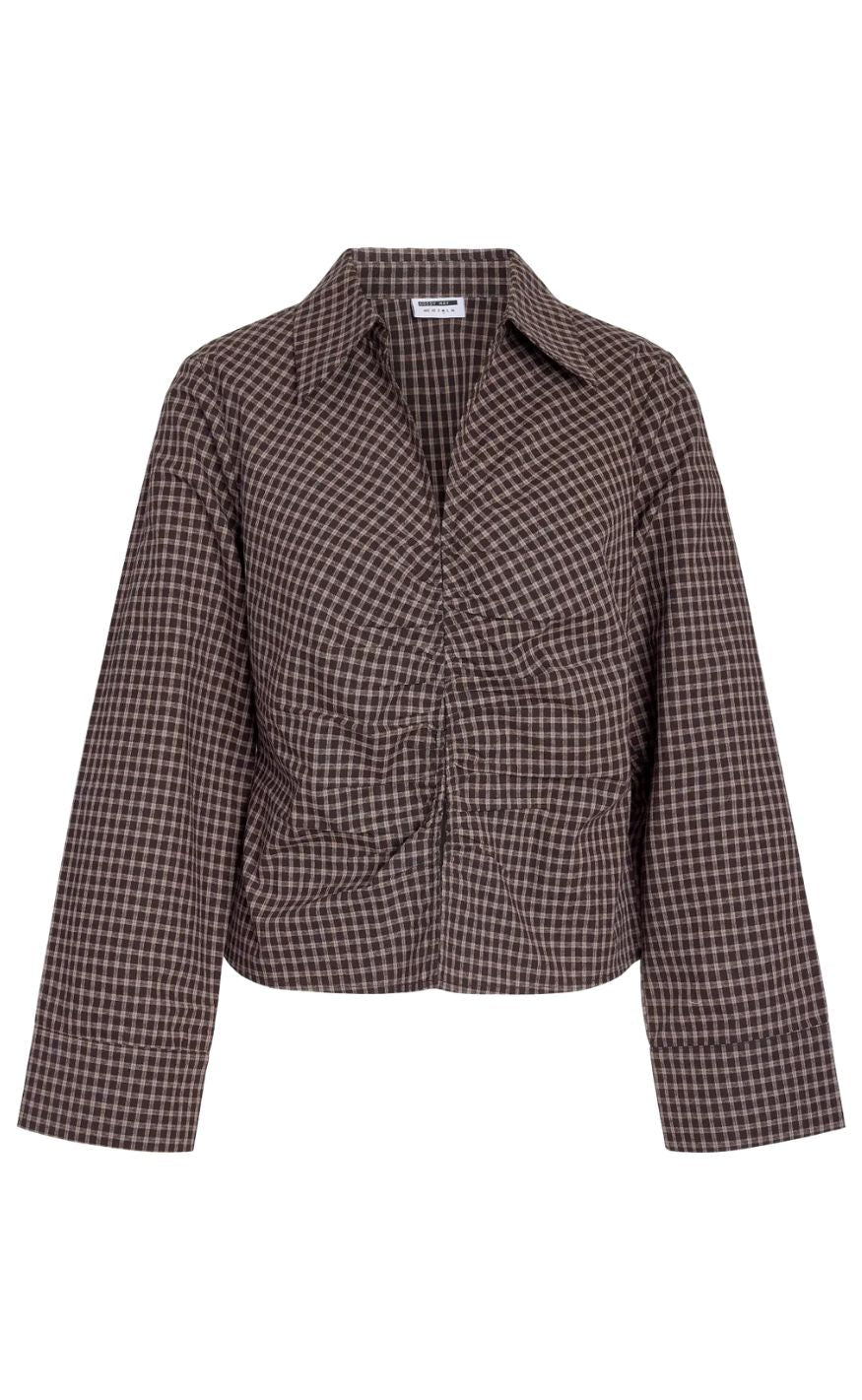 Noisy May Skjorte - Trix - Chocolate Brown/Begie