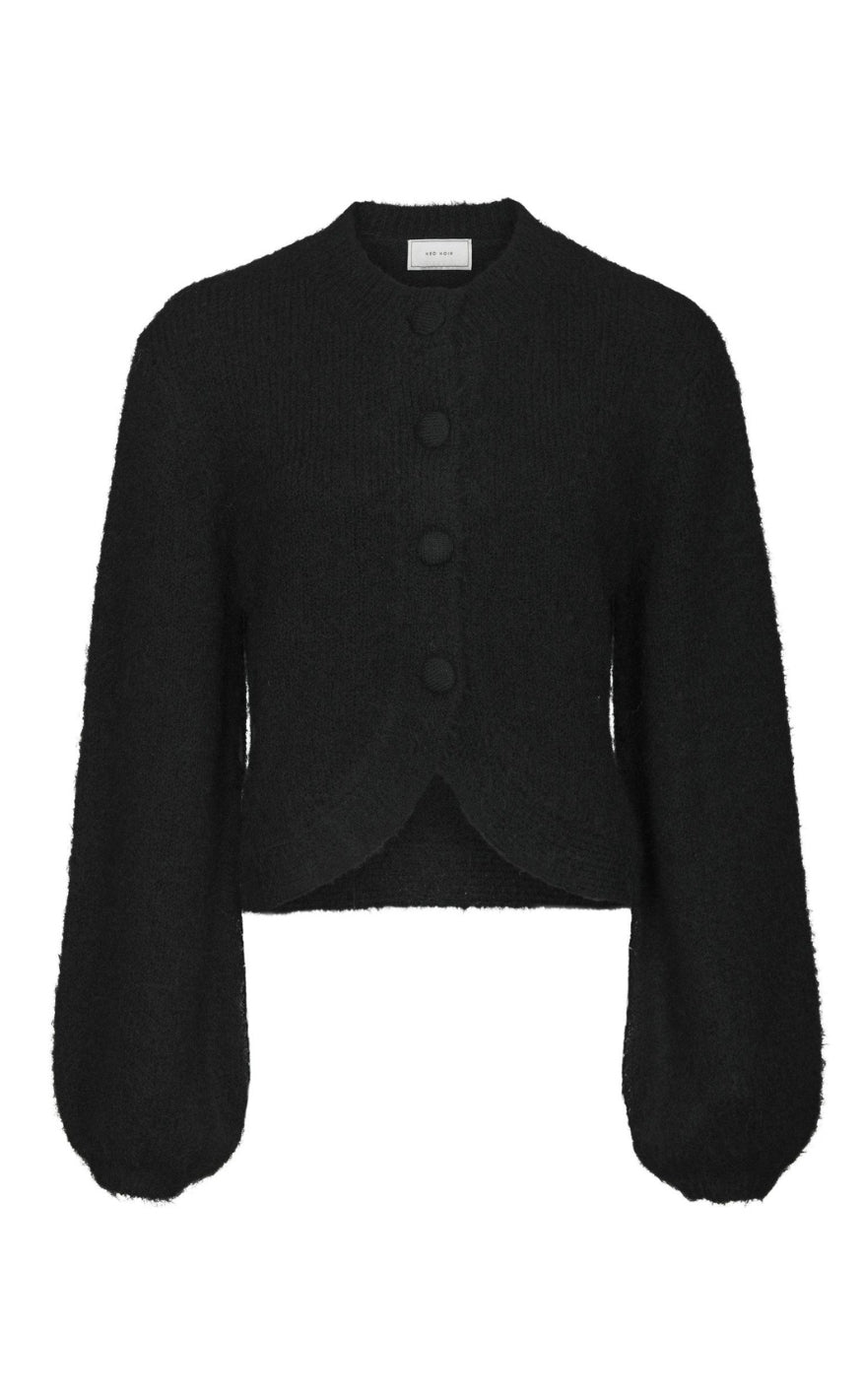 Neo Noir Cardigan - Gio Fluffy Knit - Black