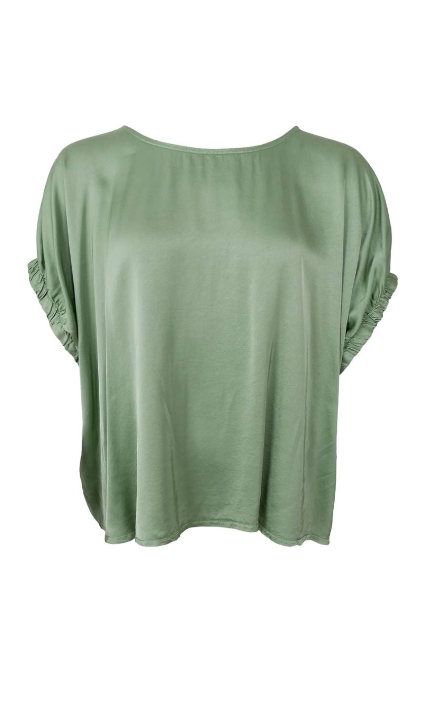 Black Colour Bluse - Mabel - Sage Green