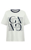 Gossia T-skjorte - Bas - Off-white / Navy Print