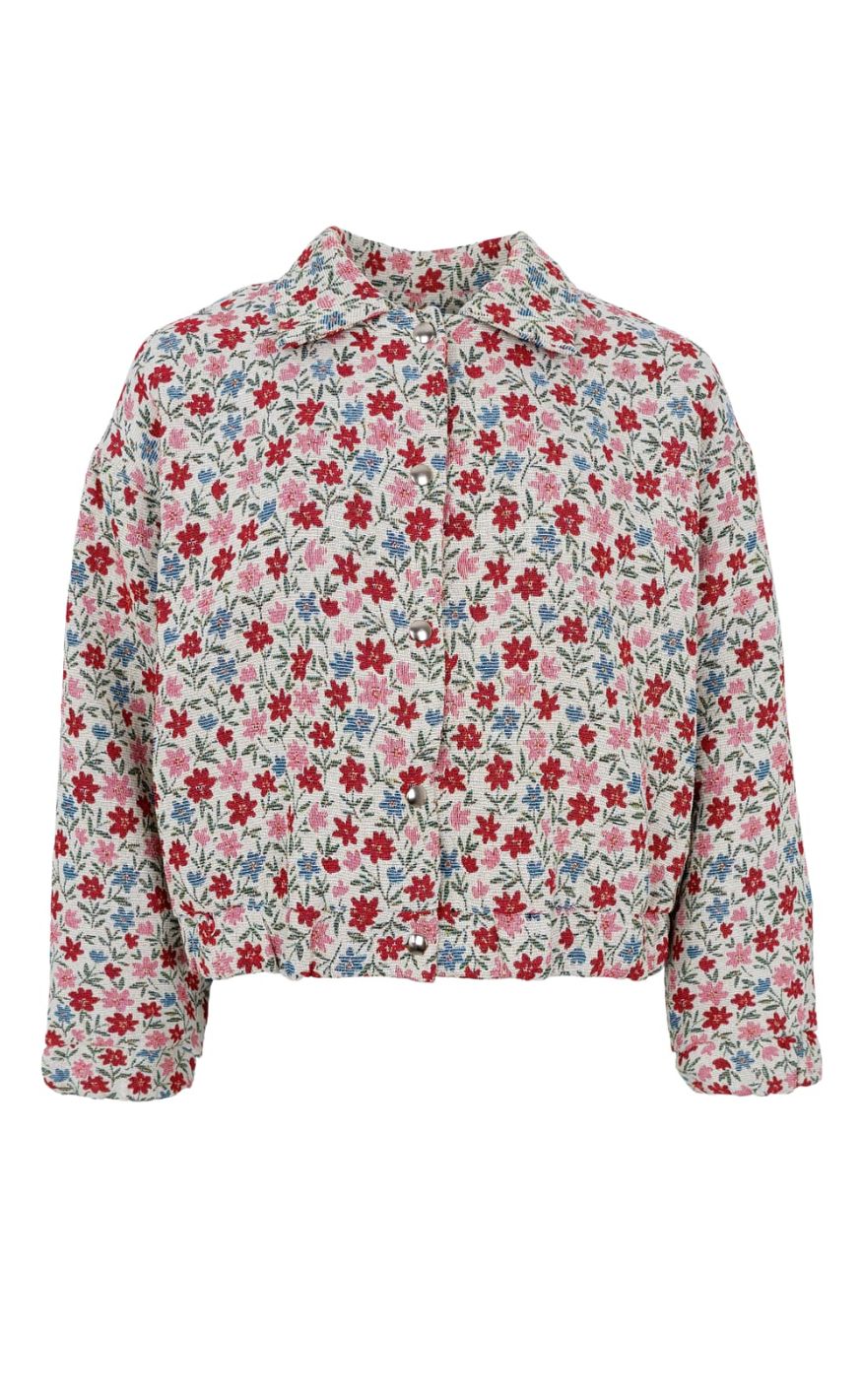 Black Colour Jakke - Fairyrose - Summer Floral