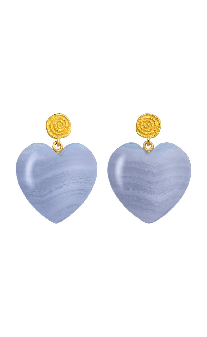 Maanesten Øreringer - Penny Blue Lace - Gold Colour