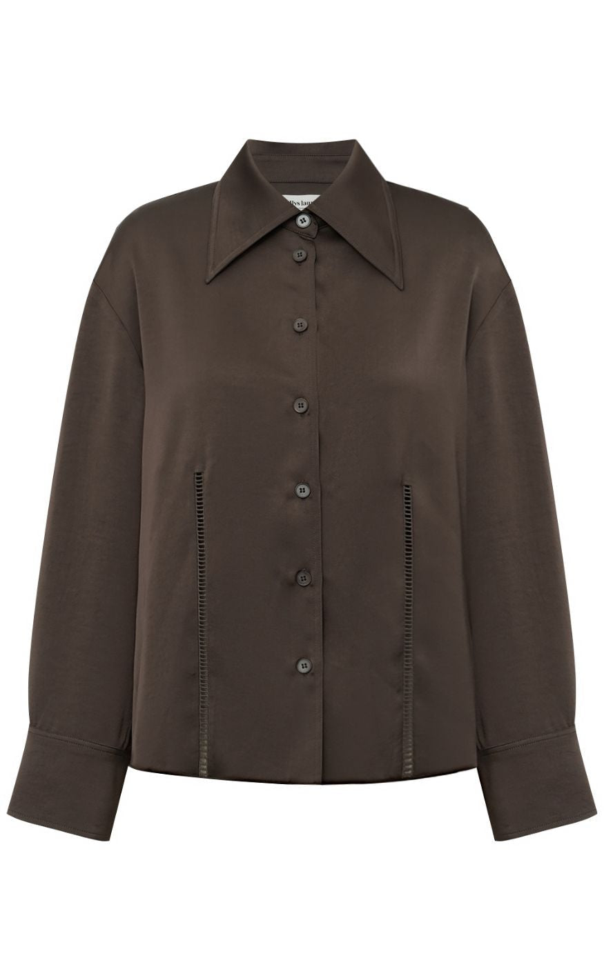 Lollys Laundry Skjorte - Sol - Dark Mokka