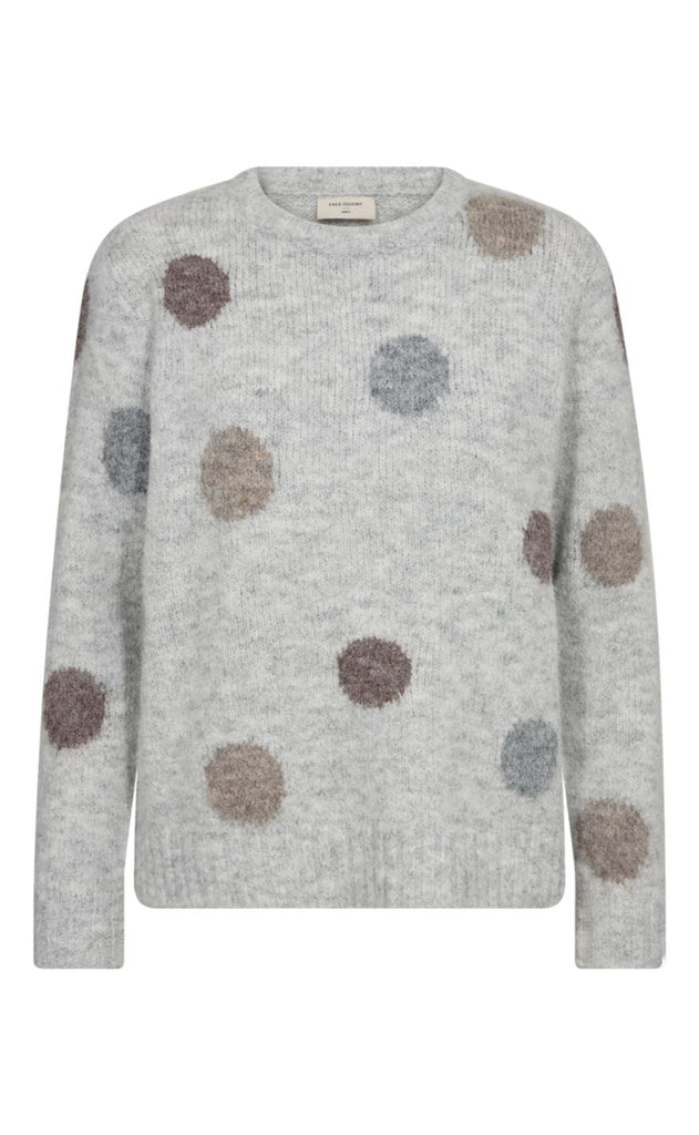 Freequent Pullover - Louisa - Light Grey Mel. W. Desert Taupe Mel