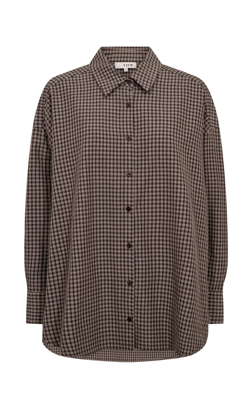 A-View Skjorte - Sonja Check - Dark Brown
