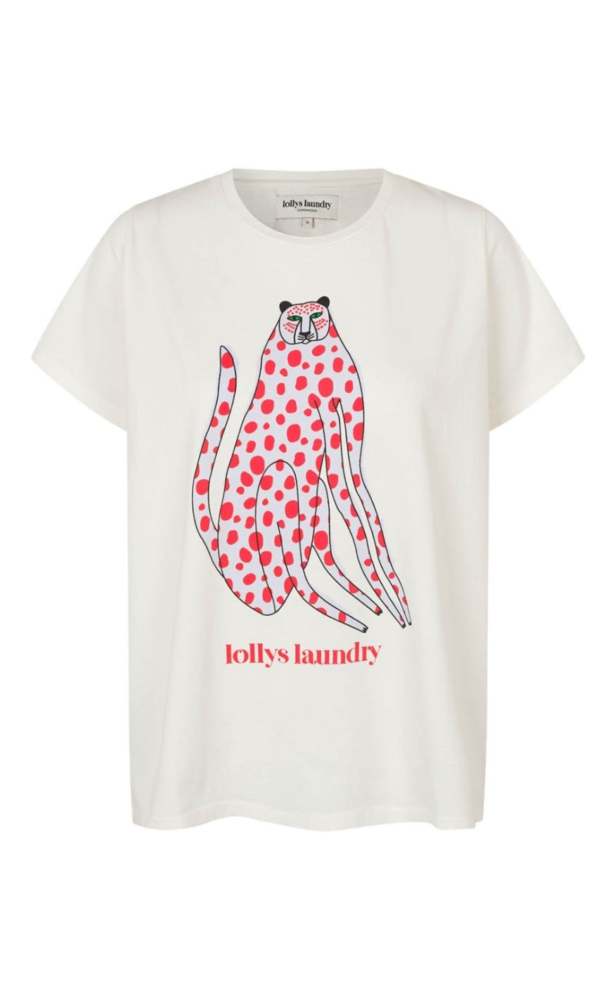 Lollys Laundry T-Shirt - Roma Cat - White 1047