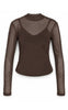 Noisy May Bluse - Percy Mesh - Chocolate Brown