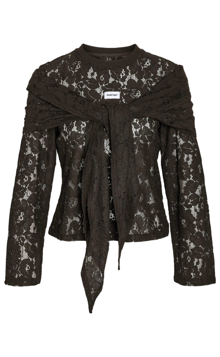 Noisy May Bluse - Venna Lace - Demitasse