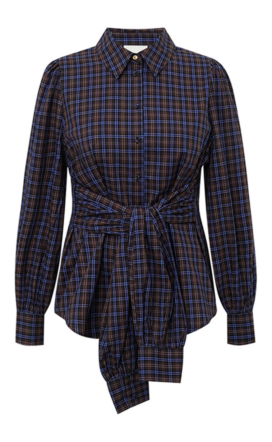 Gossia Skjorte - Kassia - Blue / Brown Checks