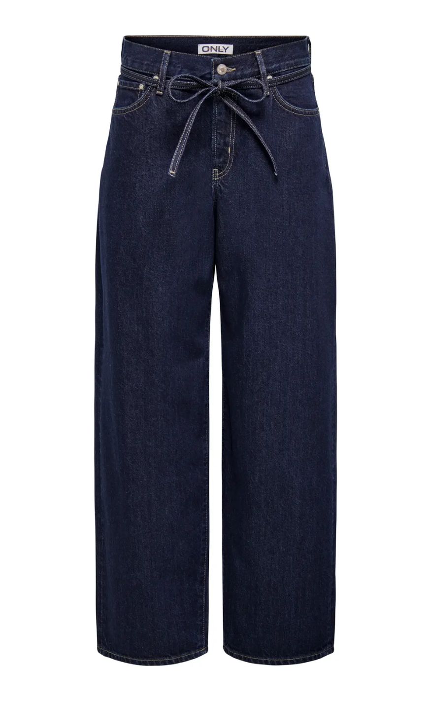 ONLY Bukser - Gianna MW Straight - Dark Blue Denim Rinse