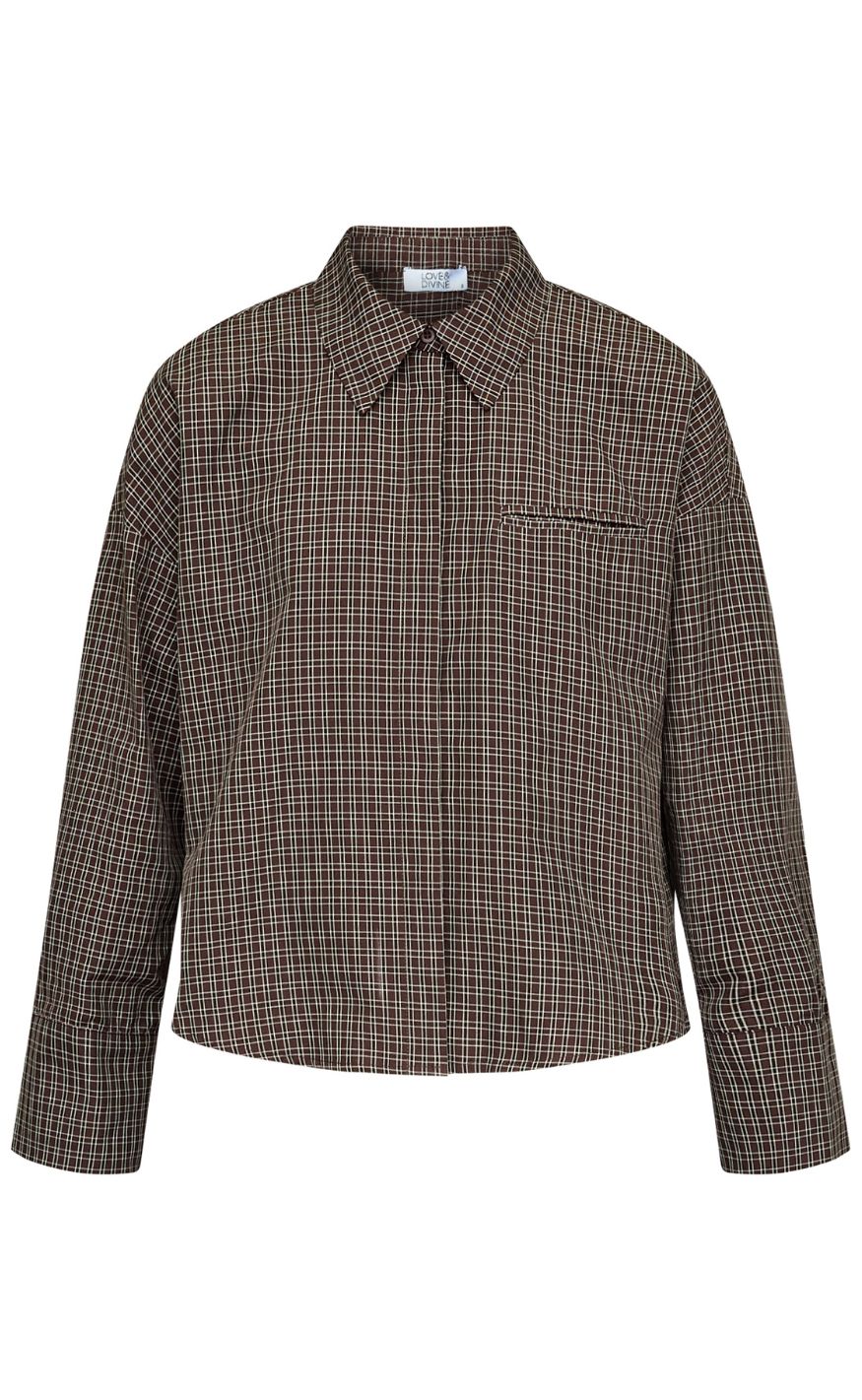 Love & Divine Skjorte - Love1495-4 - D. Chocolate Check
