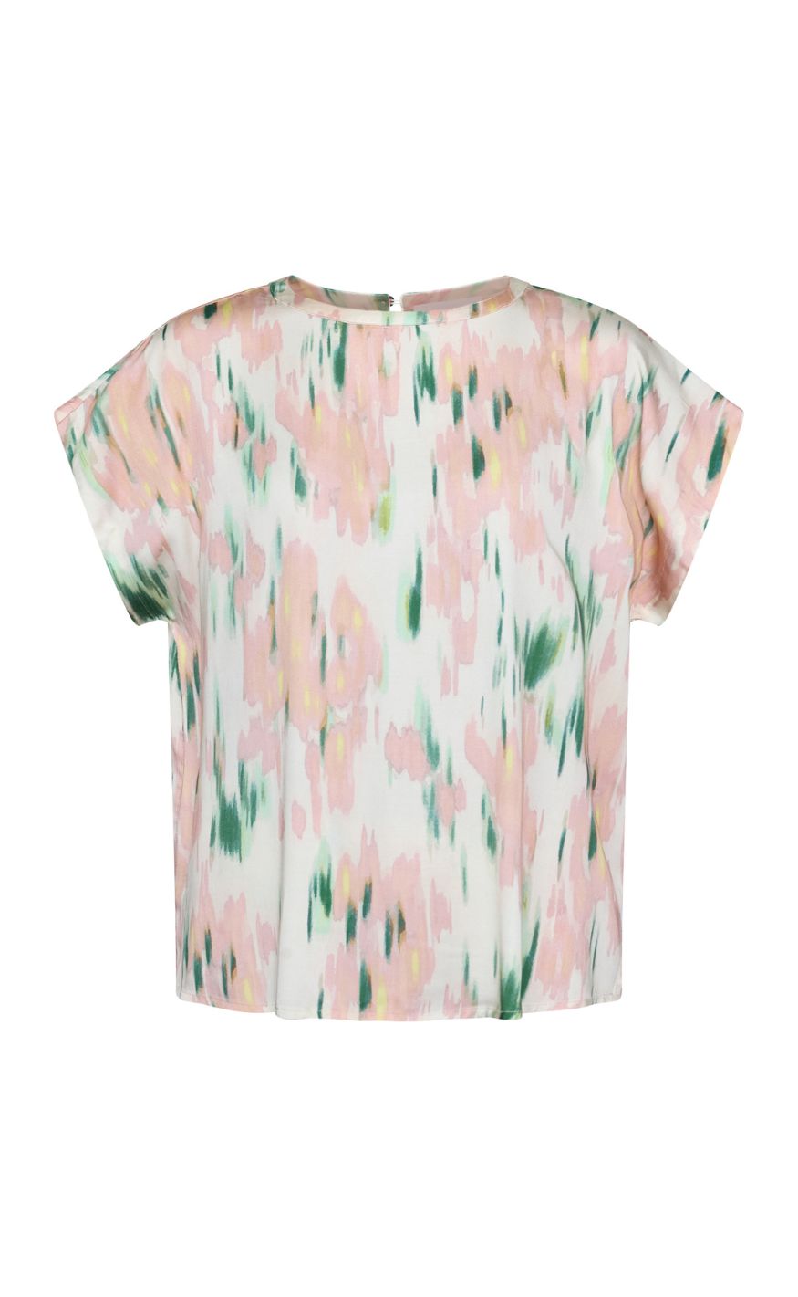 Sisters Point Topp - EMILY-SS - Green / Coral Graphic