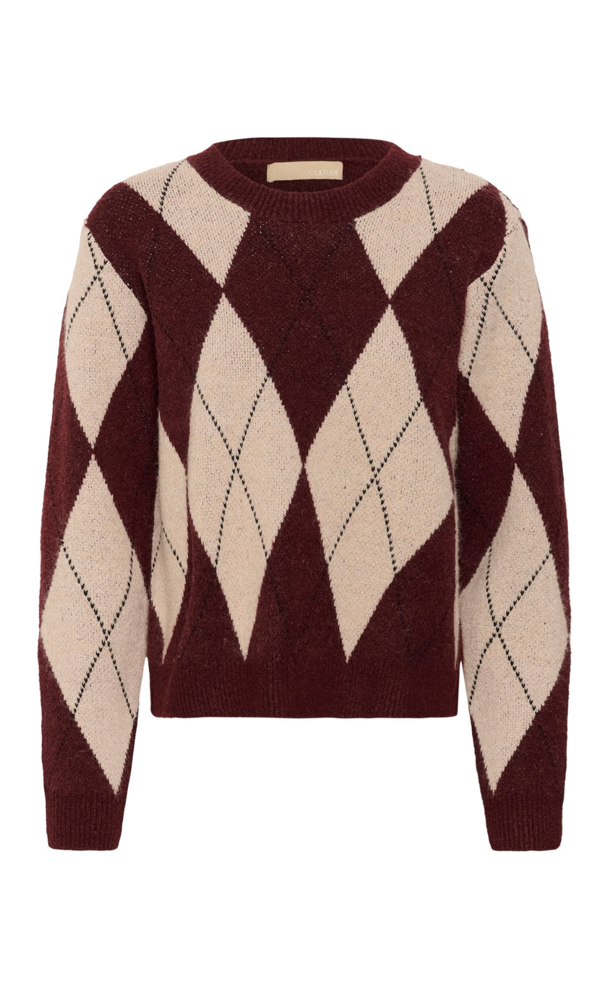 Culture Genser - Argyle - Burgundy Argyle