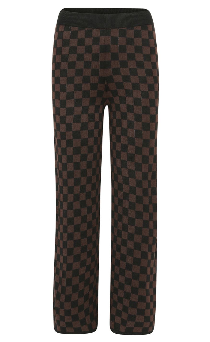 A-View Bukser - Kira Check - Black/Brown