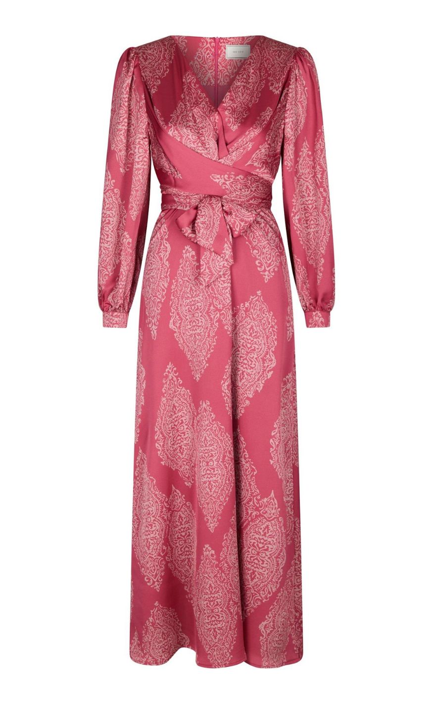 Neo Noir Kjole - Bretti Paisley Drop - Cherry Pink