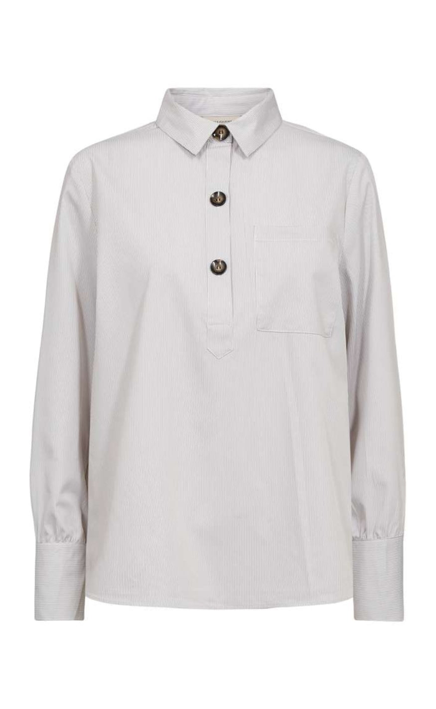Freequent Skjorte - Flyna - Star Off-white w. Morel