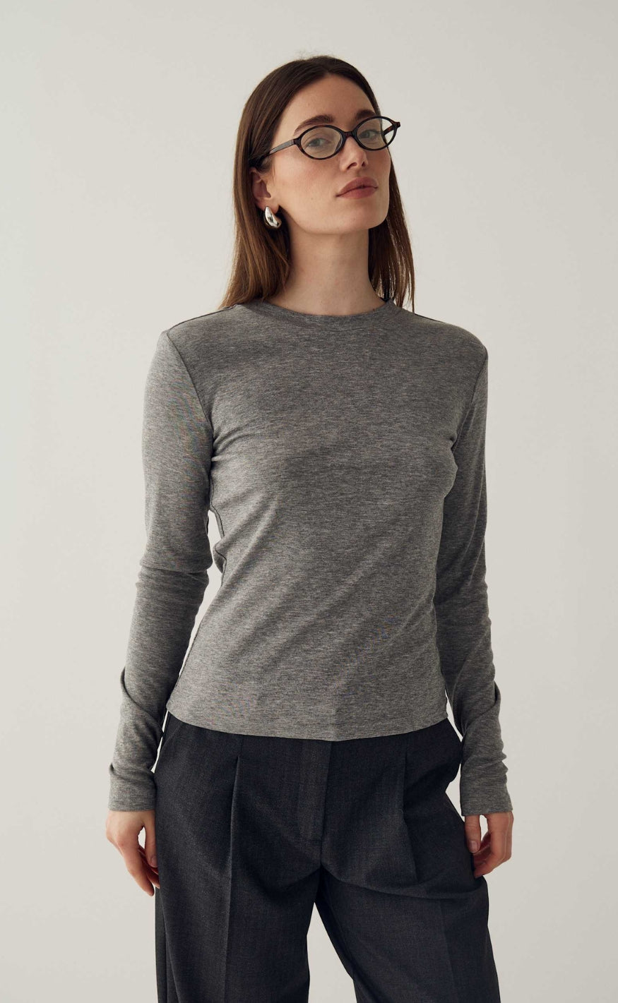 Noella Bluse - Lidie - Medium Grey Mel.