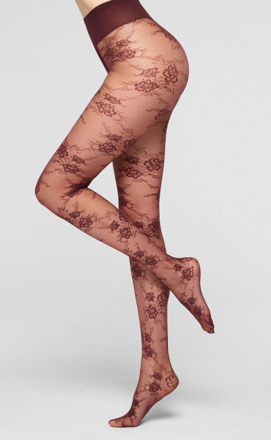 Oroblu Strømpebukser - Pure Lace tights 20 Den - Bordeaux