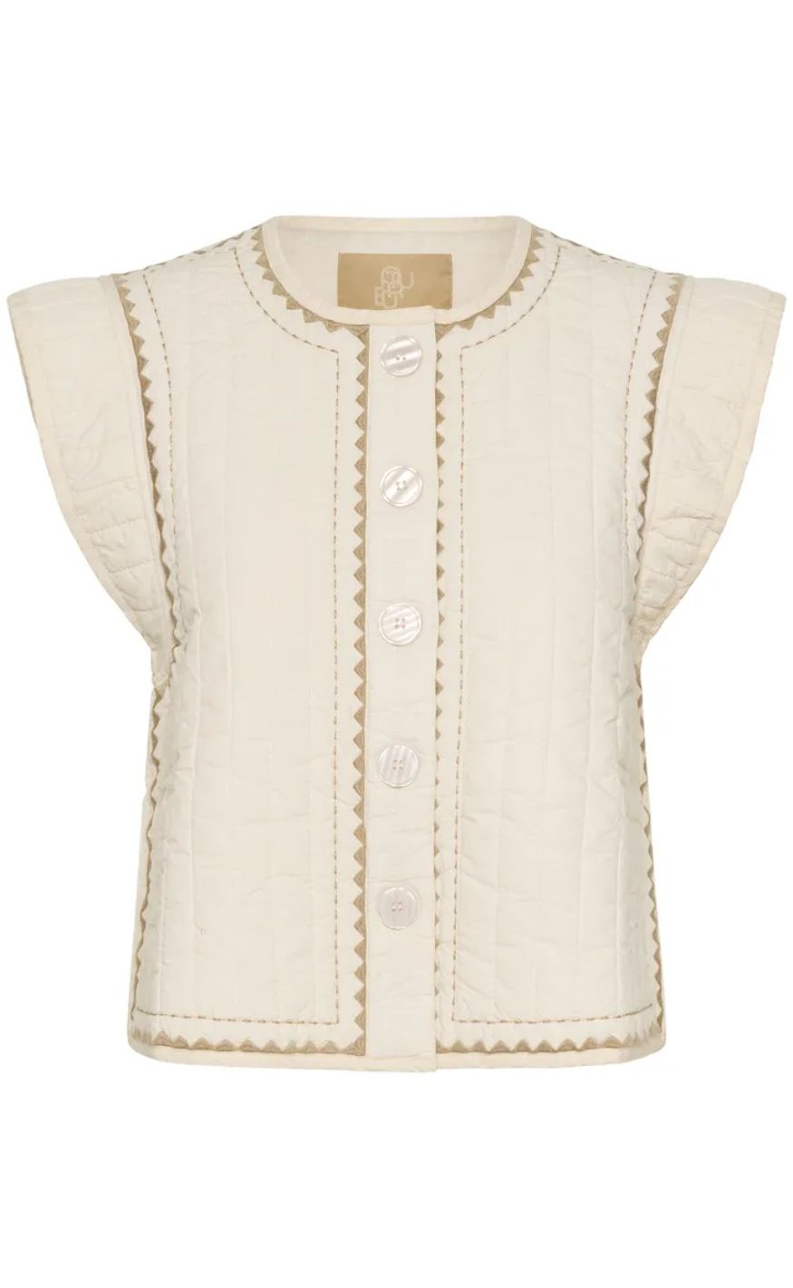 Culture Vest - Berglind Embroidery - Whitecap