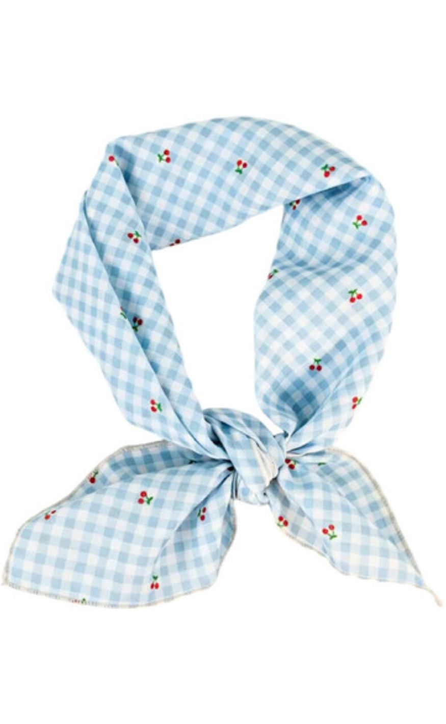 Tim & Simonsen Skjerf - Ulrika Cotton - Blue-Red Cherry