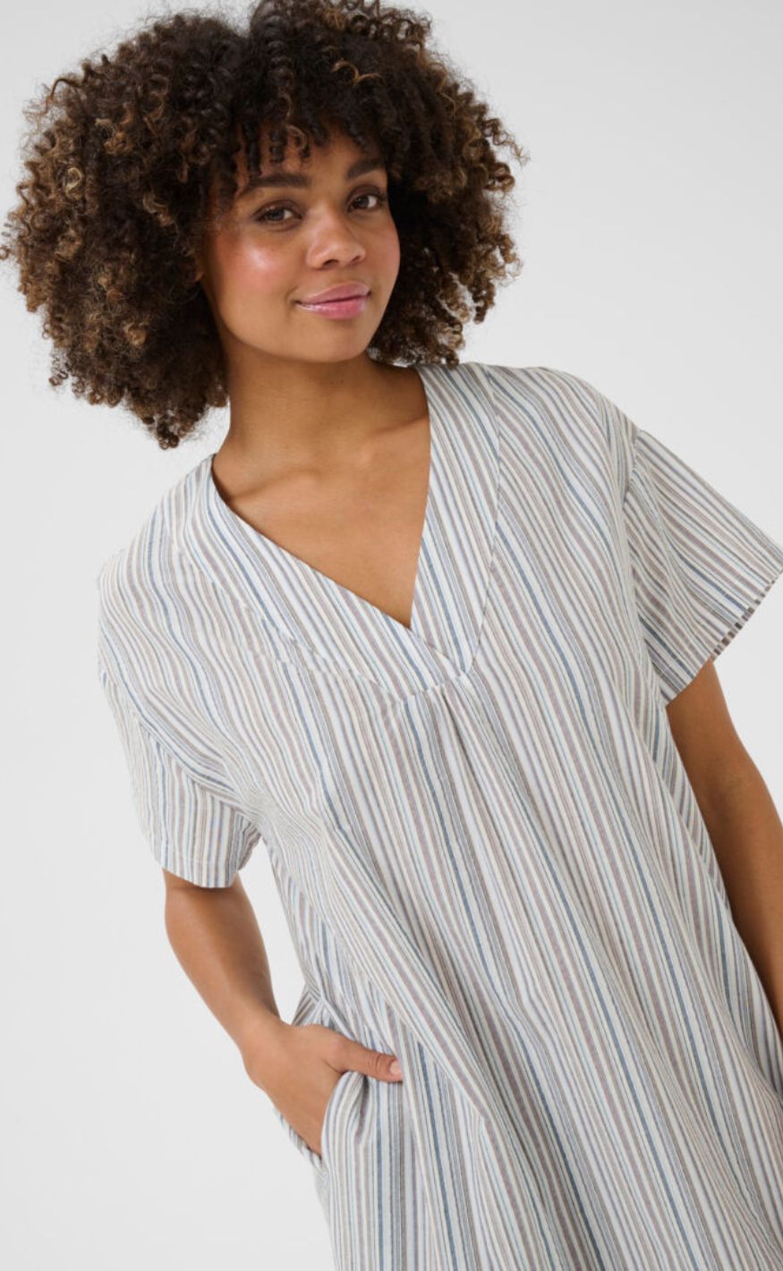 Culture Kjole - Twila - Blue Stripe