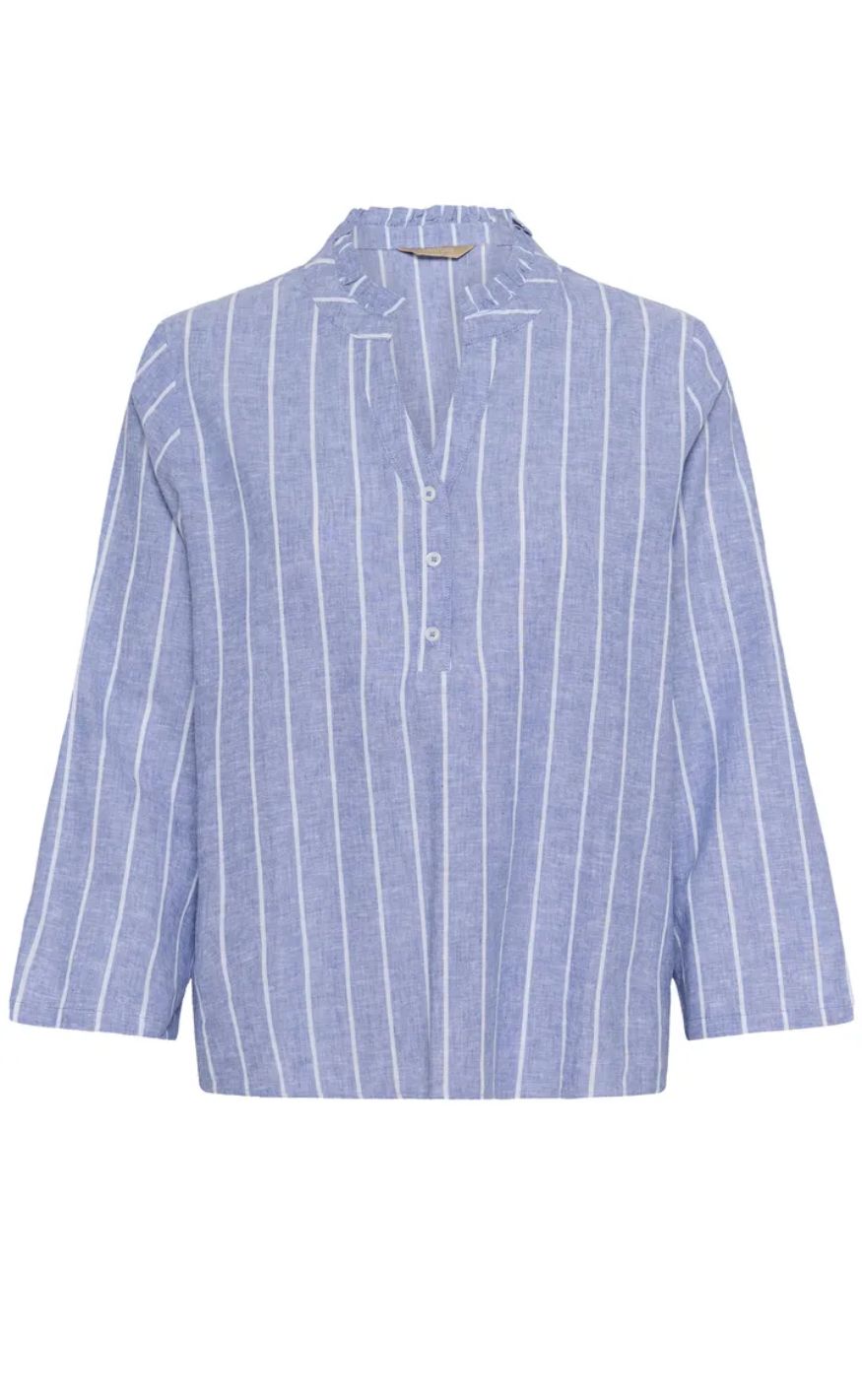 Culture Bluse - Arletty - Powder Blue/Gardenia Stripe