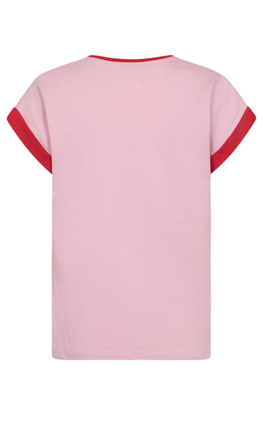 Freequent T-shirt - Viva - Sweet Lilac w. True Red