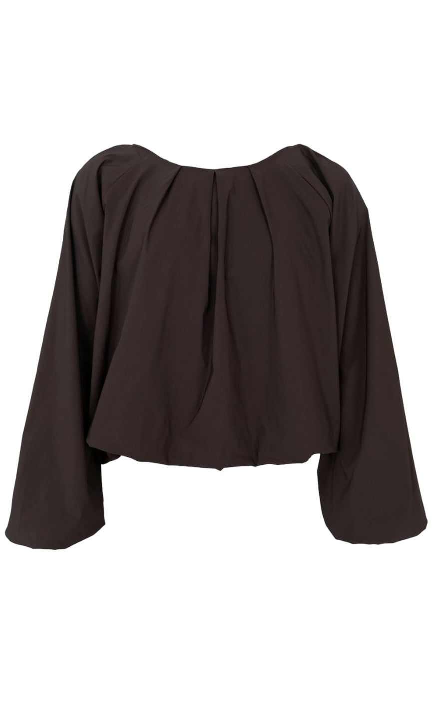 Black Colour Bluse - Davina Balloon - Coffee
