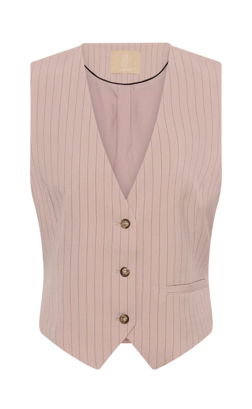 Culture Vest - Cecilie - Pale Mauve Pinstripe
