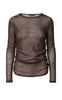 Pieces Bluse - Bobo Mesh - Hot Fudge/Black Dots