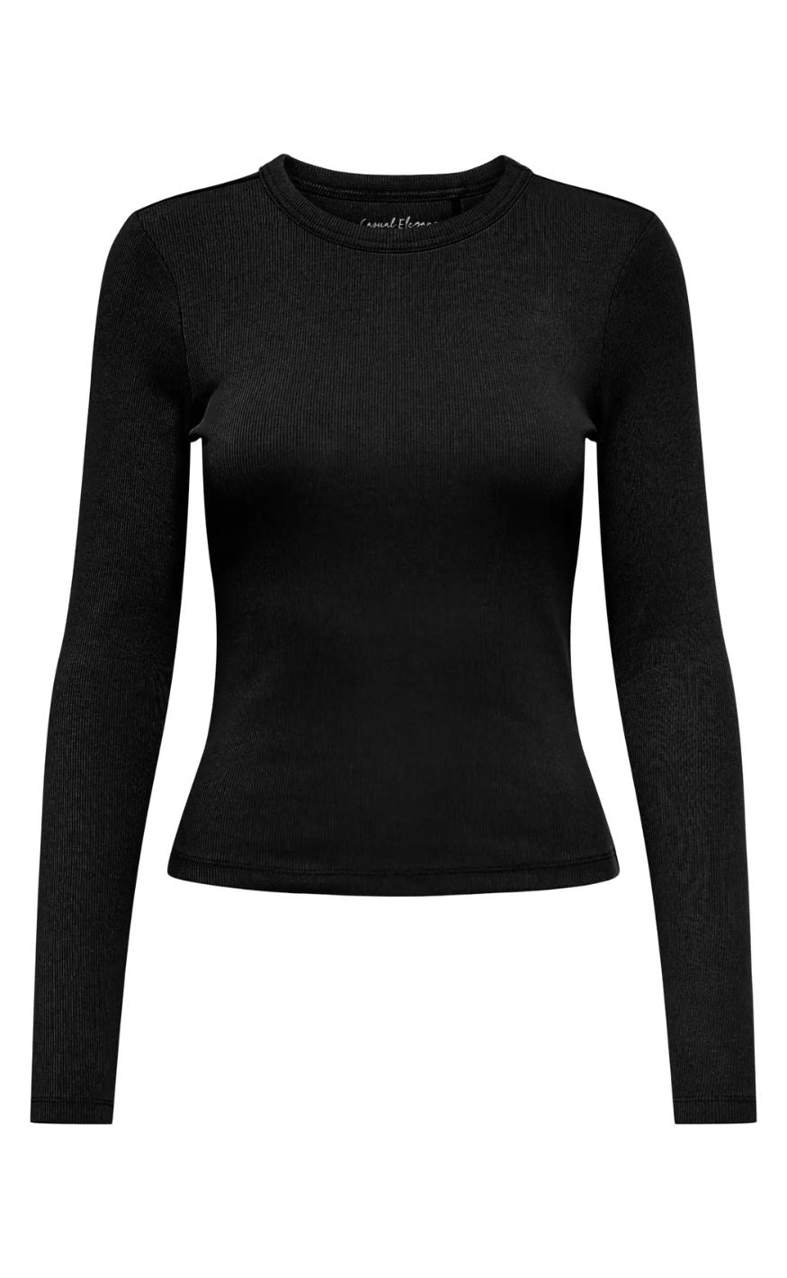ONLY Bluse - Val O-neck - Black