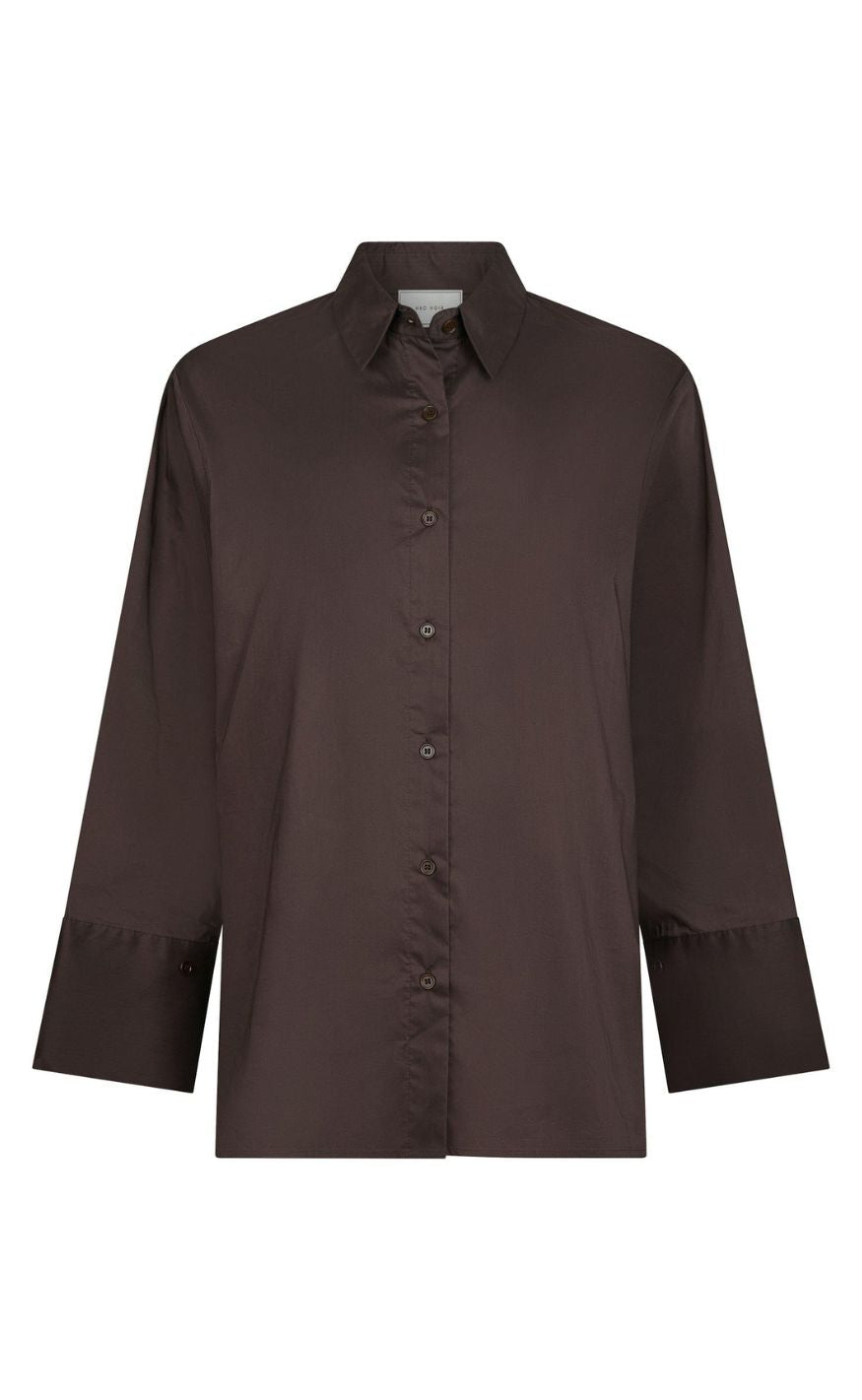 Neo Noir Skjorte - Dita Poplin - Chocolate Brown