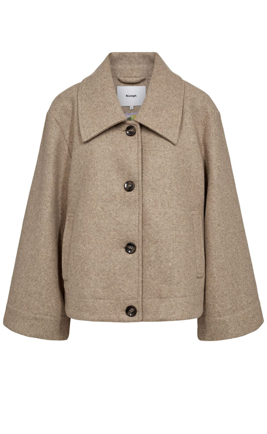 Nümph Jakke - Kimma Short - Sesame Melange