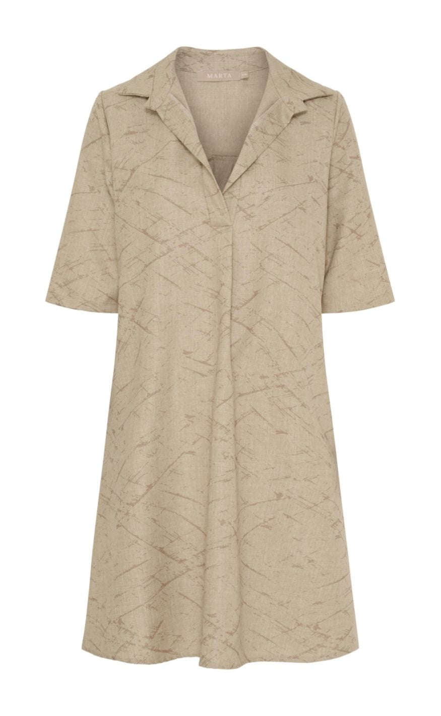 Marta Du Chateau Kjole - Bernice - Camel Print