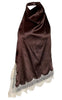 Noisy May Topp - Sofie Satin - Chocolate Brown/Birch Lace
